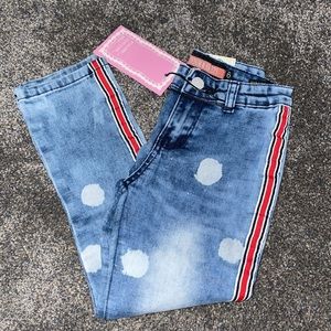 Denim & Rivet Kids Bleached Polka Dot Stripe Denim